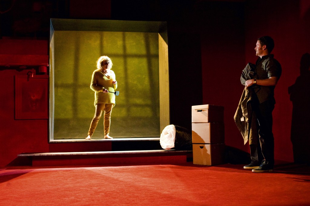 Janet Moran (Marie) and Ian Lloyd Anderson (Liam) in Shibari. Photo by Fiona Morgan.